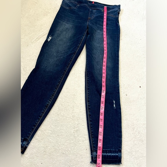 SPANX Medium Wash Semi-Distressed Pull-On Skinny Jean - Medium (30") - Picture 4 of 12